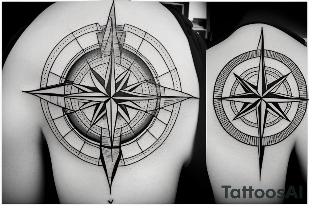 compass minimalistic tattoo idea