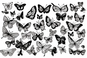 poeny and butterfly tattoo idea
