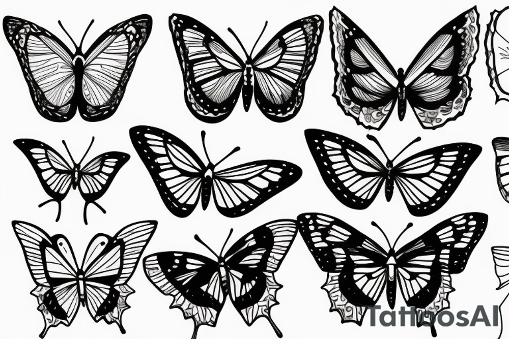 poeny and butterfly tattoo idea