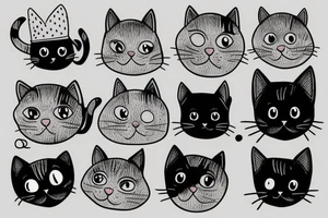 cute cat tattoo idea