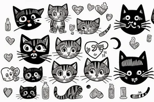 cute cat tattoo idea