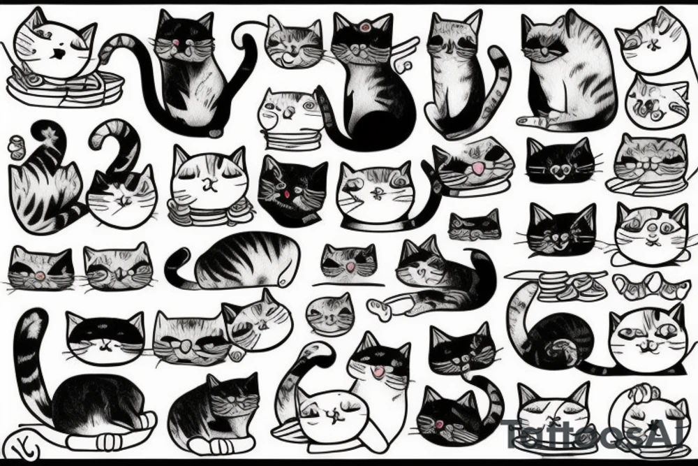 cute cat tattoo idea