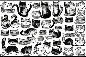 cute cat tattoo idea