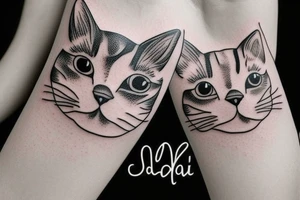cute cat tattoo idea