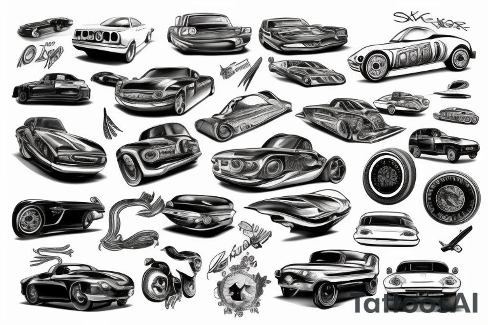 Automotive passion tattoo idea