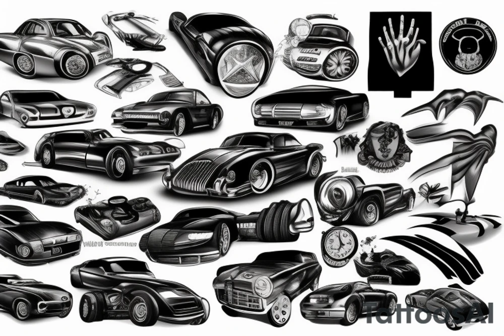 Automotive passion tattoo idea