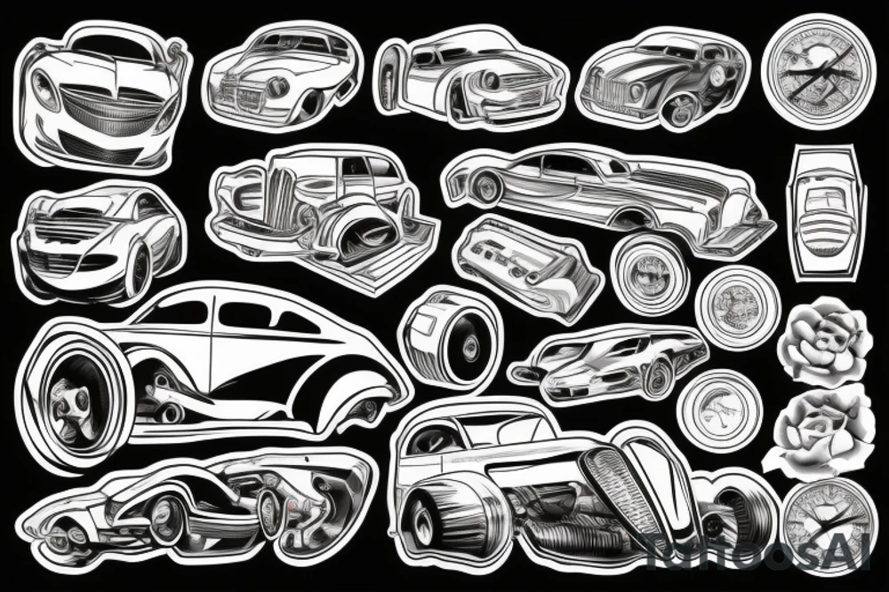 Automotive passion tattoo idea