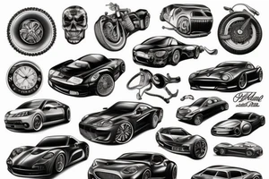 Automotive passion tattoo idea