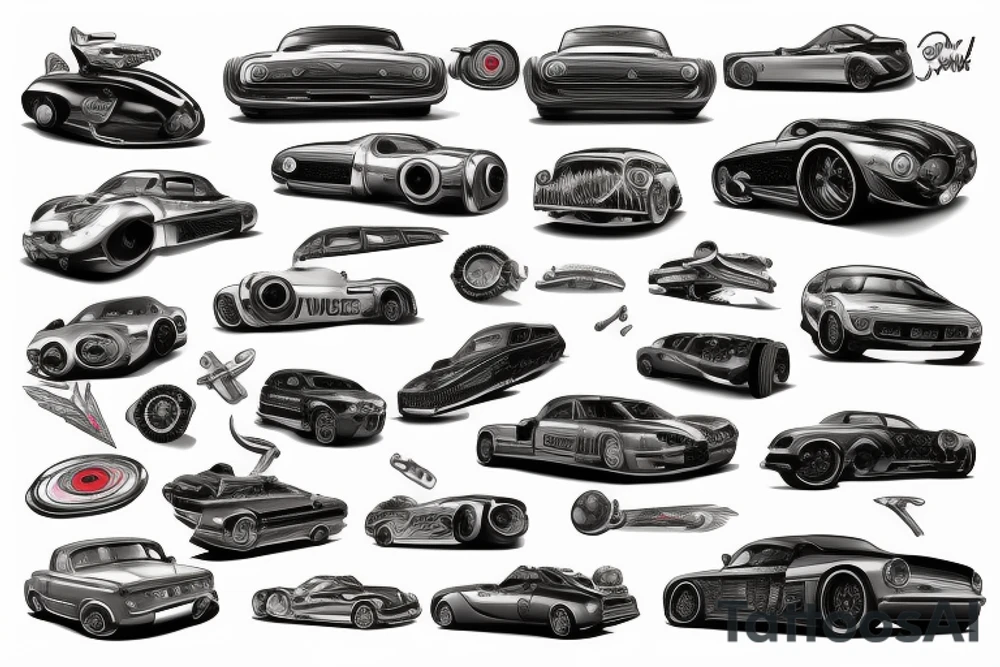Automotive passion European imports tattoo idea