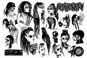 cyberpunk girl tattoo tattoo idea