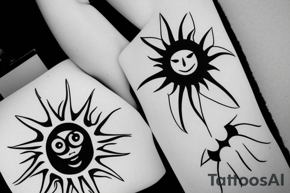 minimalist sun tattoo idea