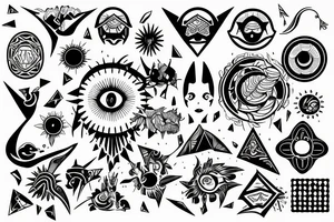 sun with rays tattoo idea