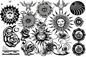 Shining sun tattoo idea