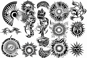 Shining sun tattoo idea