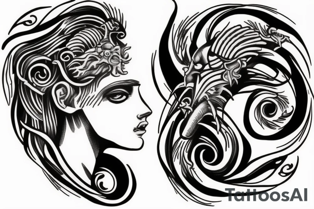 Greek mythology that includes marine biology tattoo idea