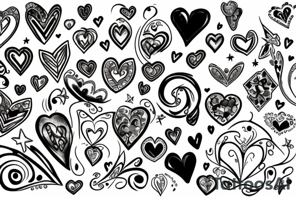 Heart and sparkles tattoo idea