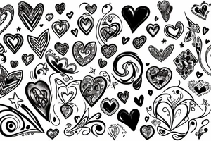 Heart and sparkles tattoo idea