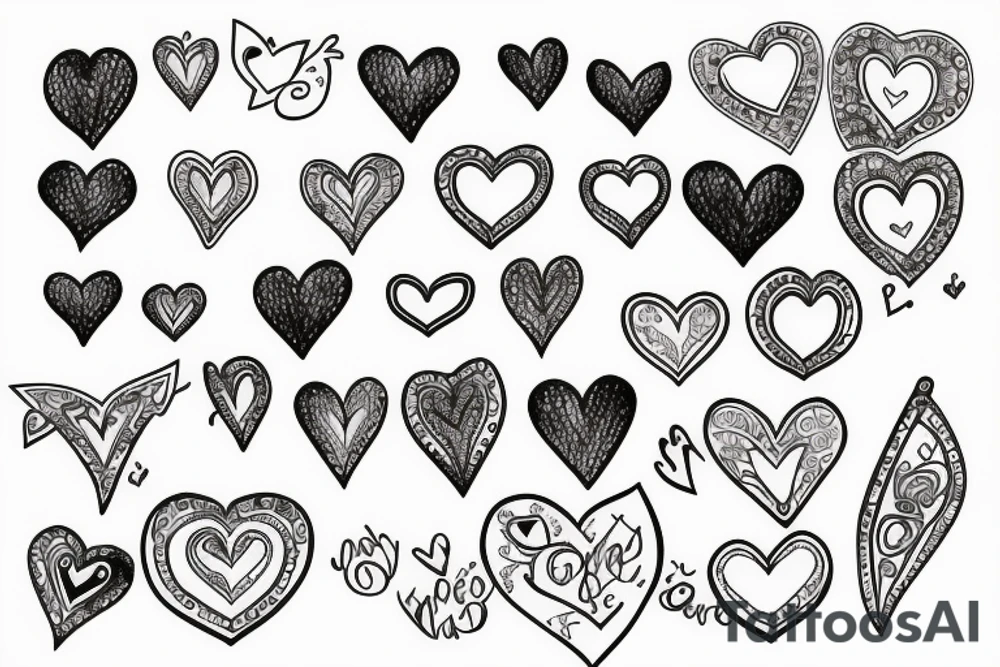 Heart and sparkles tattoo idea