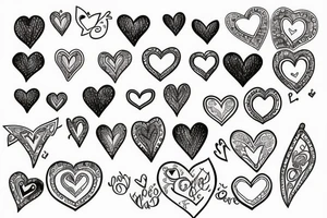 Heart and sparkles tattoo idea