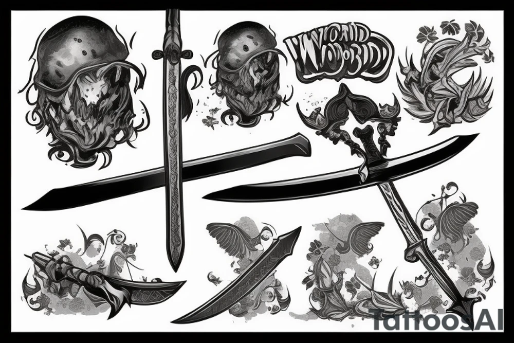 Hand that pulls a sword out of the ground tattoo idea