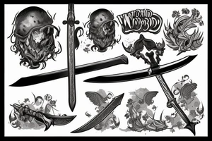 Hand that pulls a sword out of the ground tattoo idea