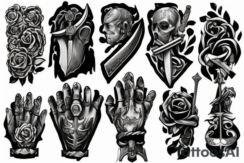 Hand that pulls a sword tattoo idea