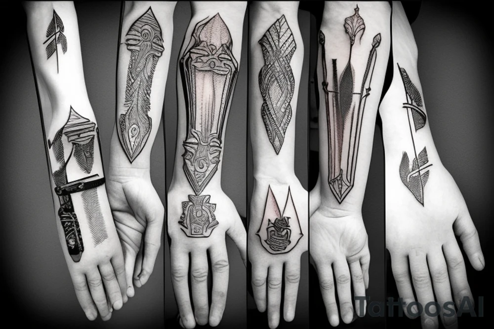 Hand that pulls a sword tattoo idea