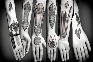 Hand that pulls a sword tattoo idea