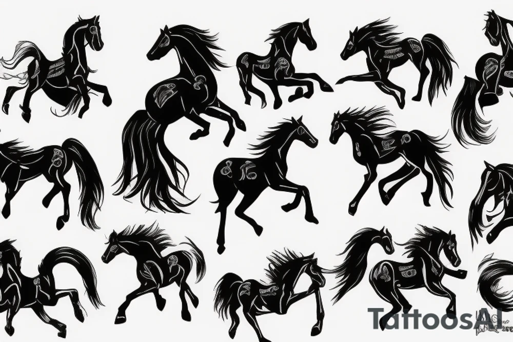 horse running toward you tattoo idea