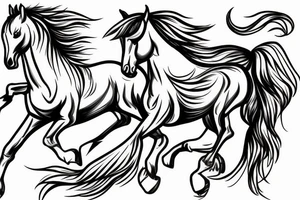 horse running toward you tattoo idea