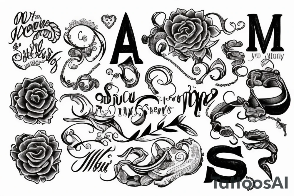design including the letters 'msswjs' tattoo idea