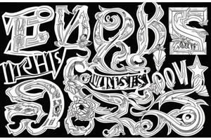design of the letters msswjs tattoo idea