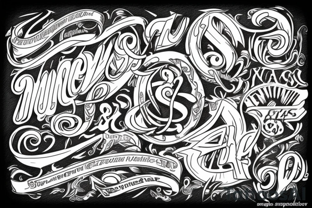 design of the letters msswjs tattoo idea