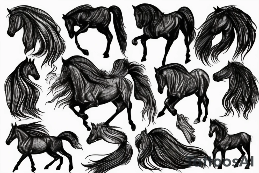 horse blowing in the wind tattoo idea