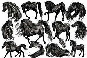 horse blowing in the wind tattoo idea