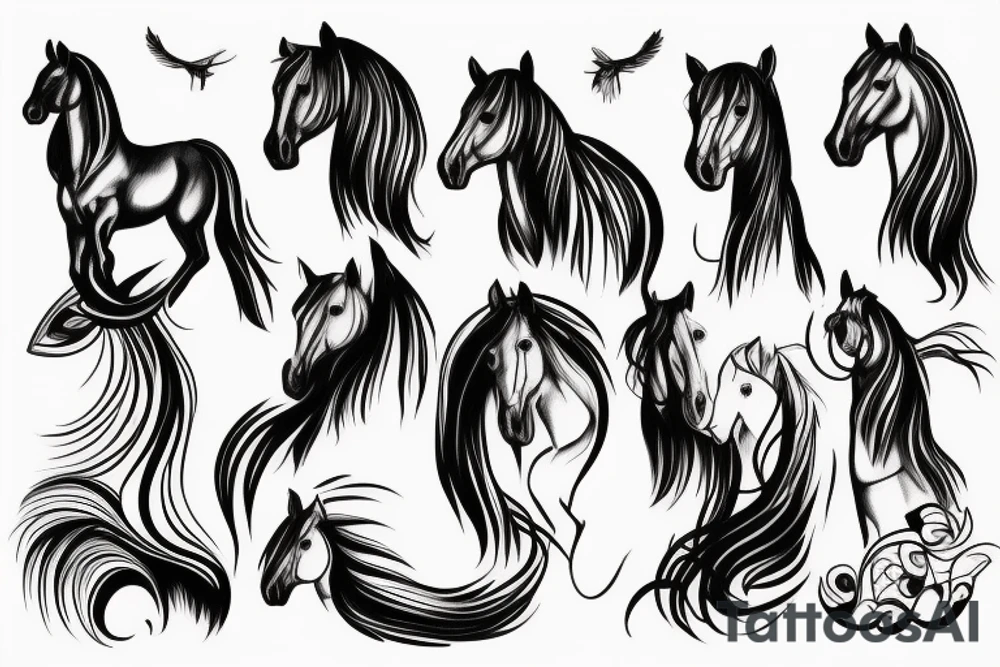 horse blowing in the wind tattoo idea