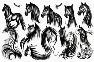 horse blowing in the wind tattoo idea