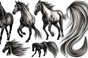 horse blowing in the wind tattoo idea