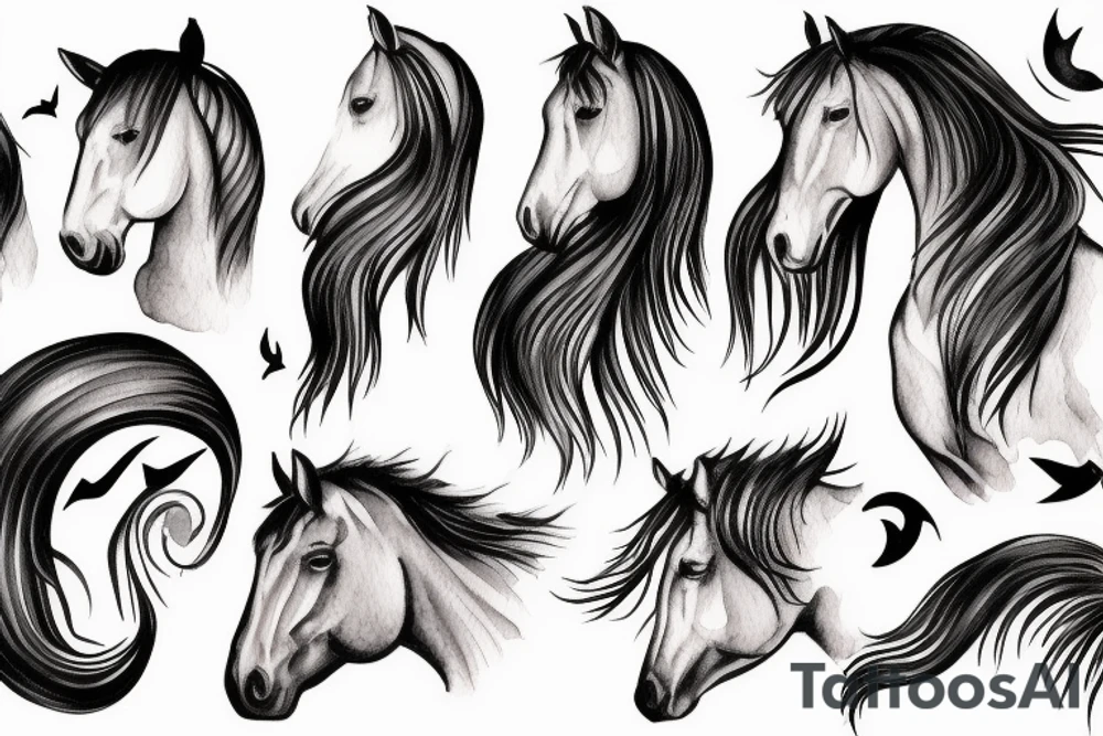 horse blowing in the wind tattoo idea