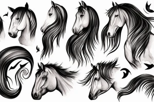 horse blowing in the wind tattoo idea