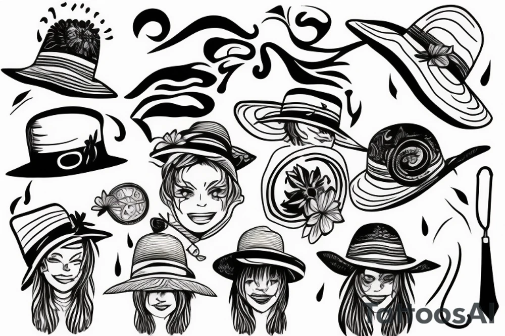 straw hat tattoo idea