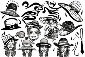 straw hat tattoo idea
