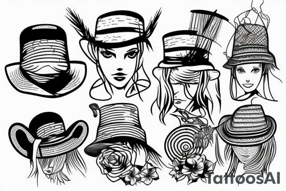 straw hat tattoo idea