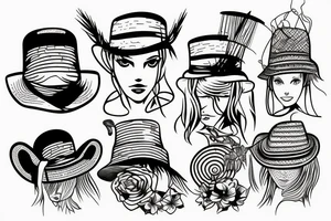 straw hat tattoo idea