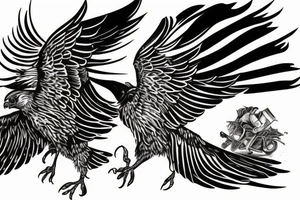 Buzzard diving for prey tattoo idea