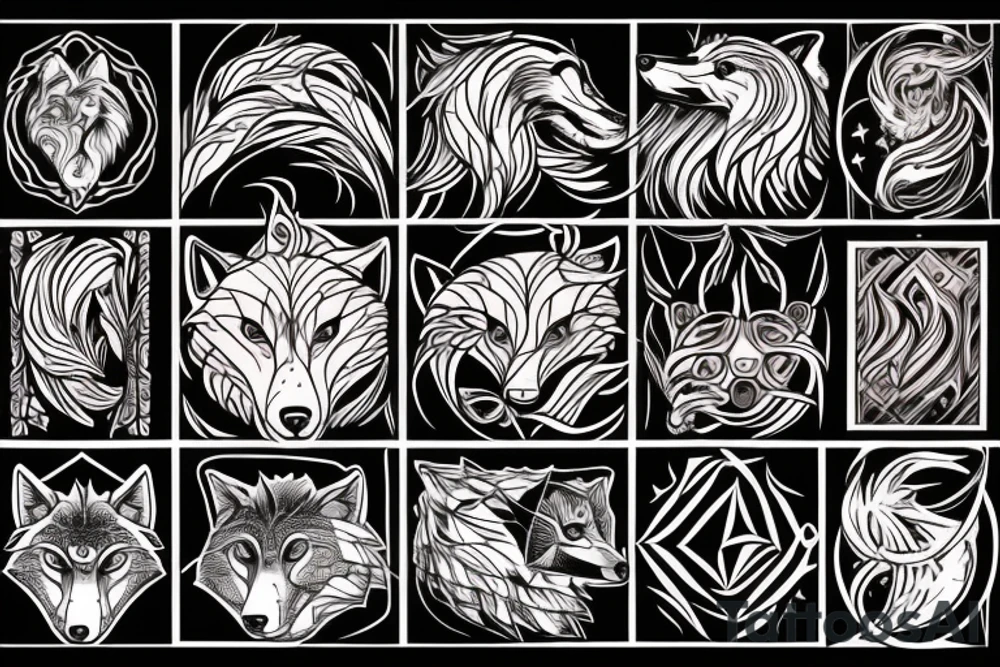 wolf in flames tattoo idea