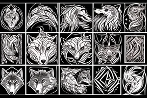 wolf in flames tattoo idea