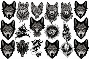 wolf in flames tattoo idea
