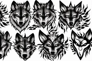 wolf in flames tattoo idea