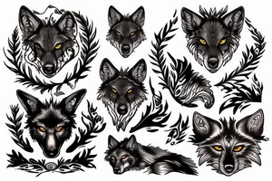 wolf in flames tattoo idea
